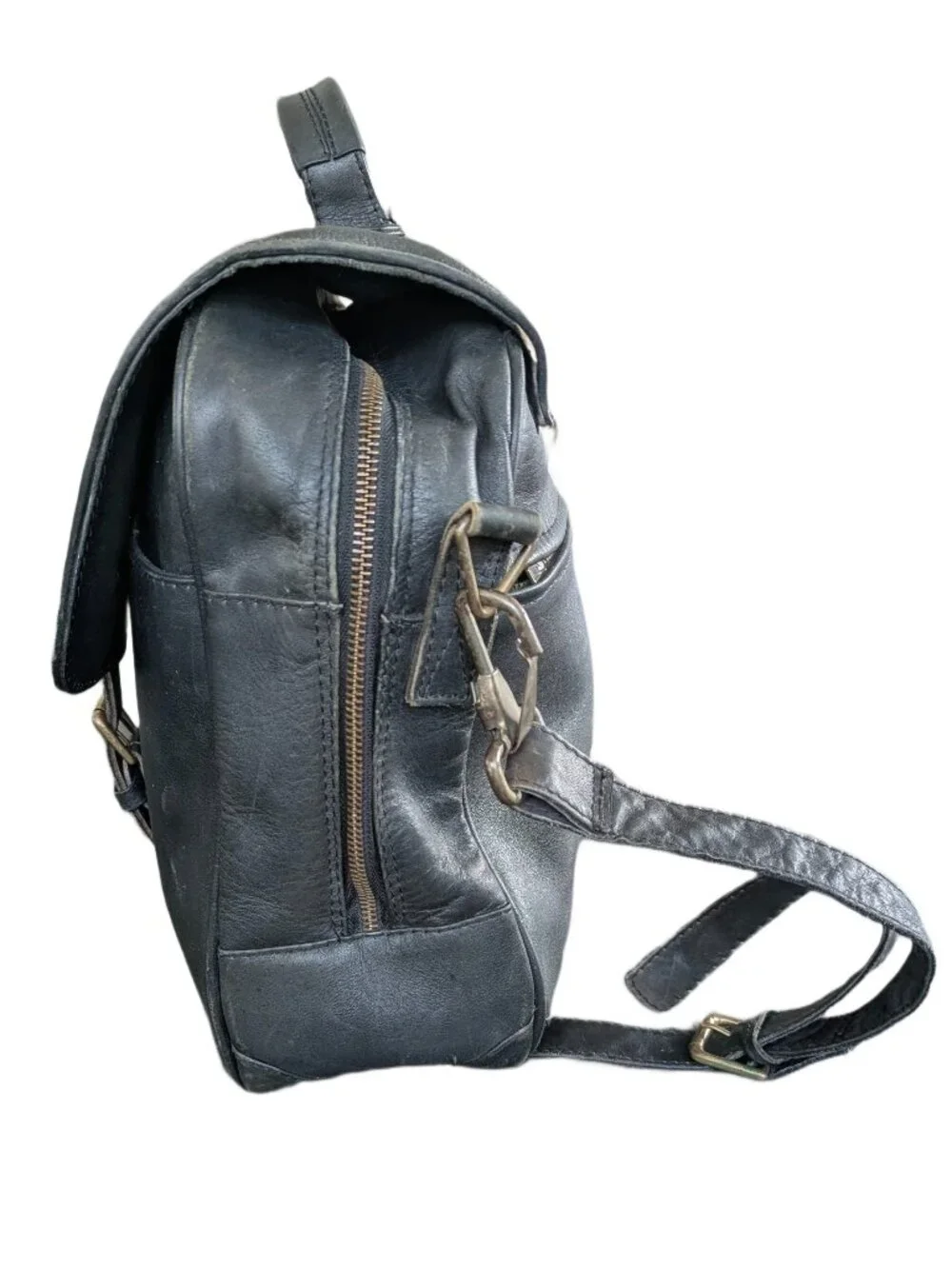 Ellington Black Leather Shoulder Bag/Briefcase - Portland OR adjustable strap